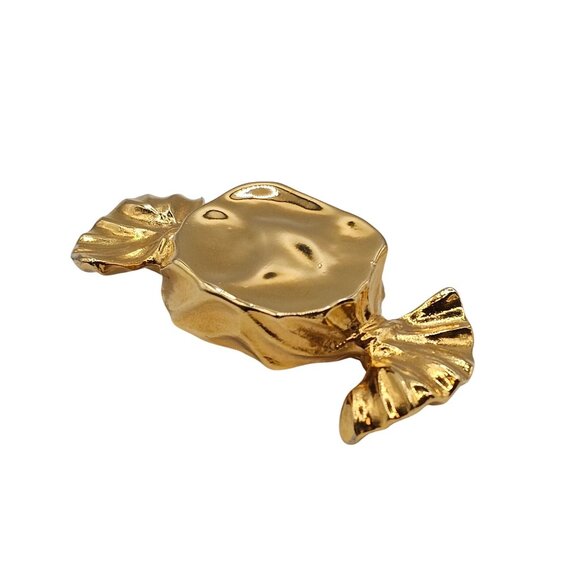 VTG Brooch Liquid Gold Wrap Hard Candy Molded Halloween Christmas Valentines Pin - Picture 3 of 8